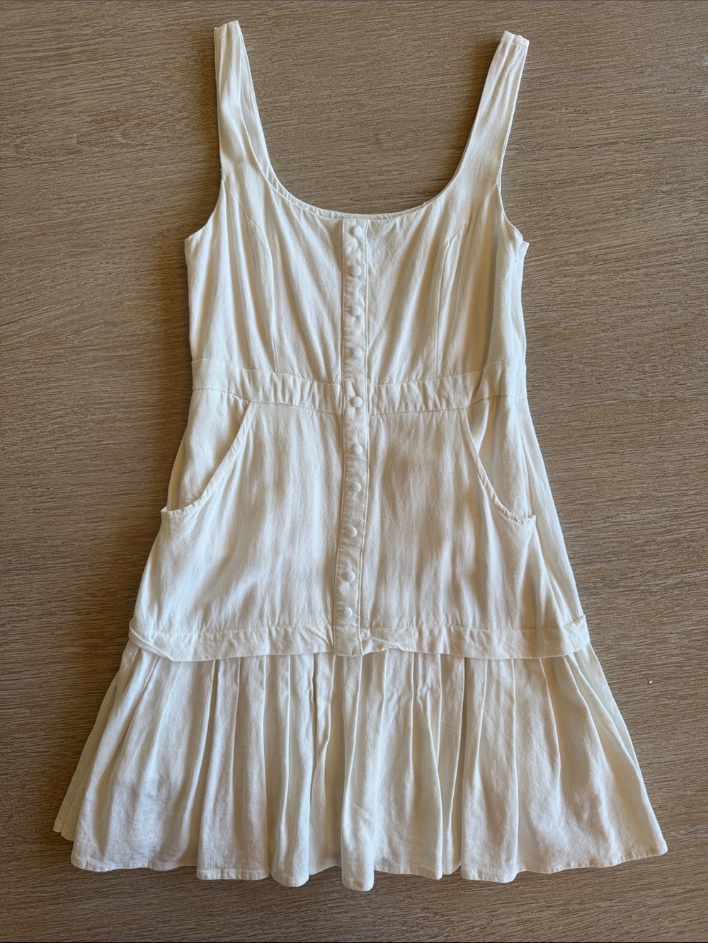 Lulu's Ivory Button-Front Mini Dress